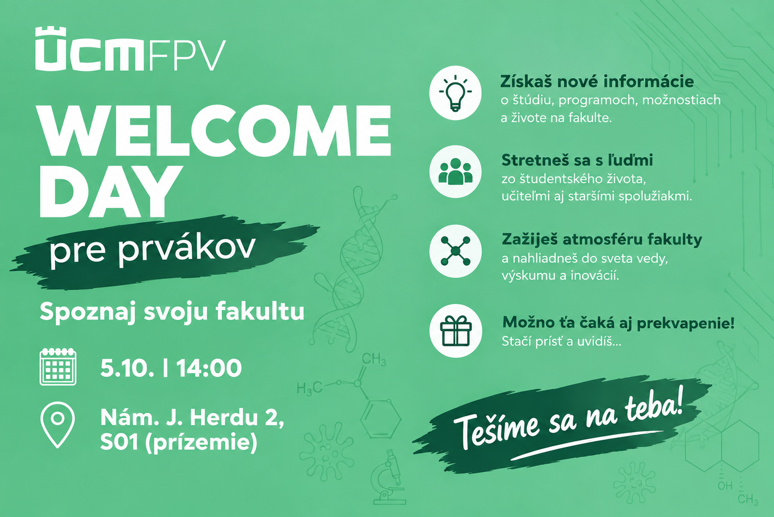 Welcome Day na FPV UCM: Spoznaj svoju fakultu