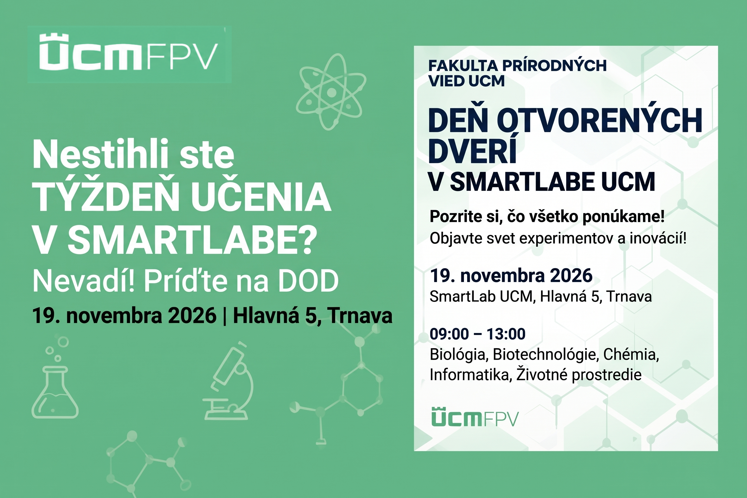 Pozvánka na deň otvorených dverí FPV UCM