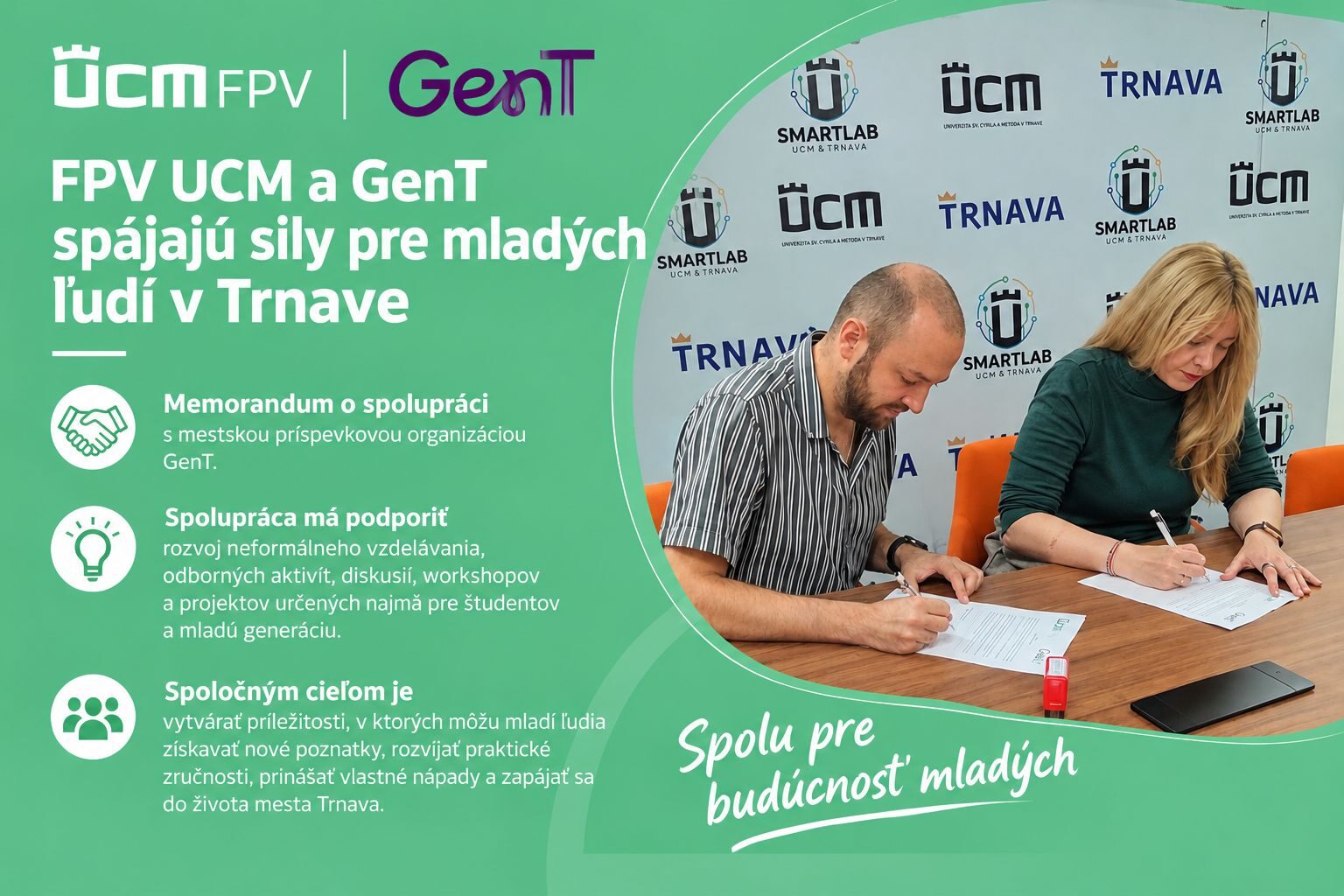 FPV UCM a GenT spájajú sily pre mladých ľudí v Trnave