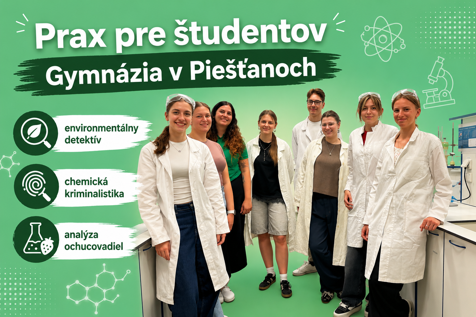 Študenti Gymnázia Pierra de Coubertina v Piešťanoch spoznávali svet prírodných vied priamo na fakulte