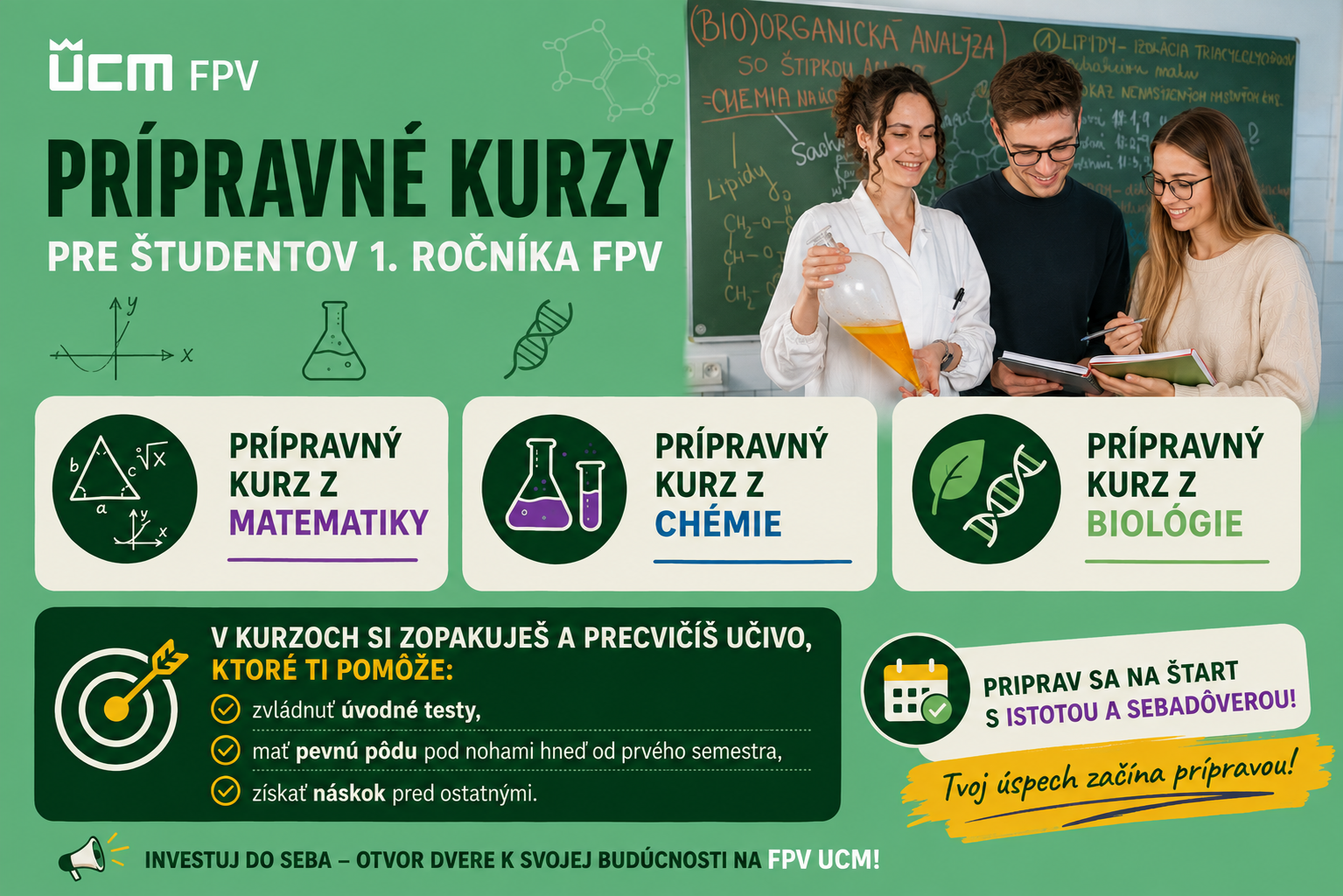 Prípravné kurzy pre študentov 1. ročníka fpv
