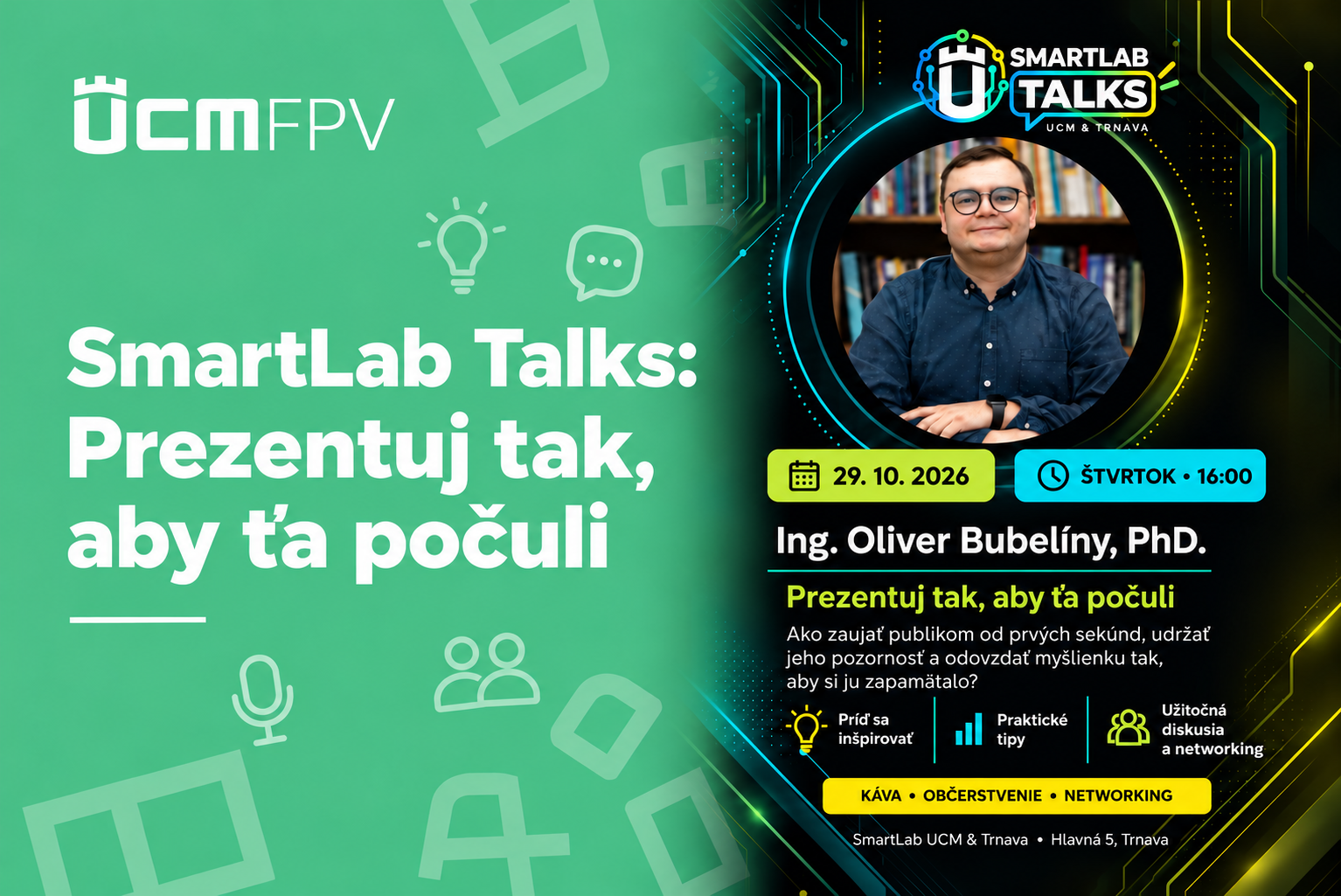 SmartLab Talks: Prezentuj tak, aby ťa počuli – nauč sa zaujať svoje publikum!