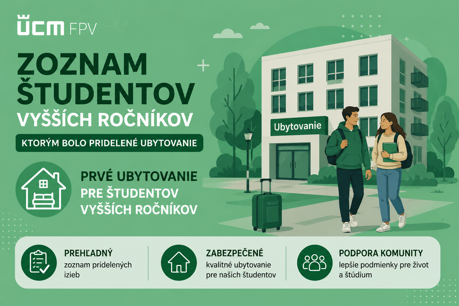 Zoznam prideleného ubytovania